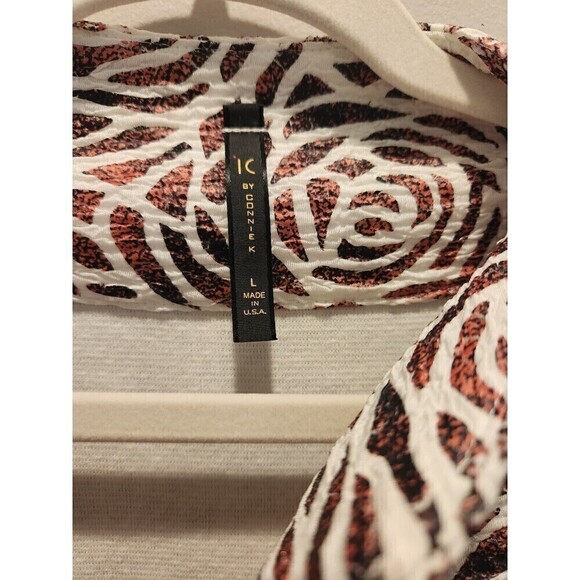 IC By Connie K Jacket Asymmetrical Hem 3/4 Cuffed Sleeve One Button Sz L Floral - Picture 7 of 10